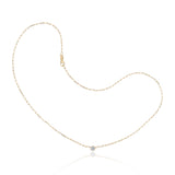 One-Stone Bezel Set PaperClip Necklace Yellow Gold