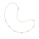 Seven-Stone Bezel Set PaperClip Necklace Yellow Gold