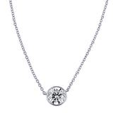 0.25-1 Carat White Gold Lab Grown Diamond Bezel Pendant Necklace