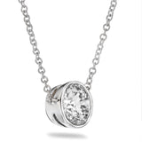 0.25-1 Carat White Gold Lab Grown Diamond Bezel Pendant Necklace