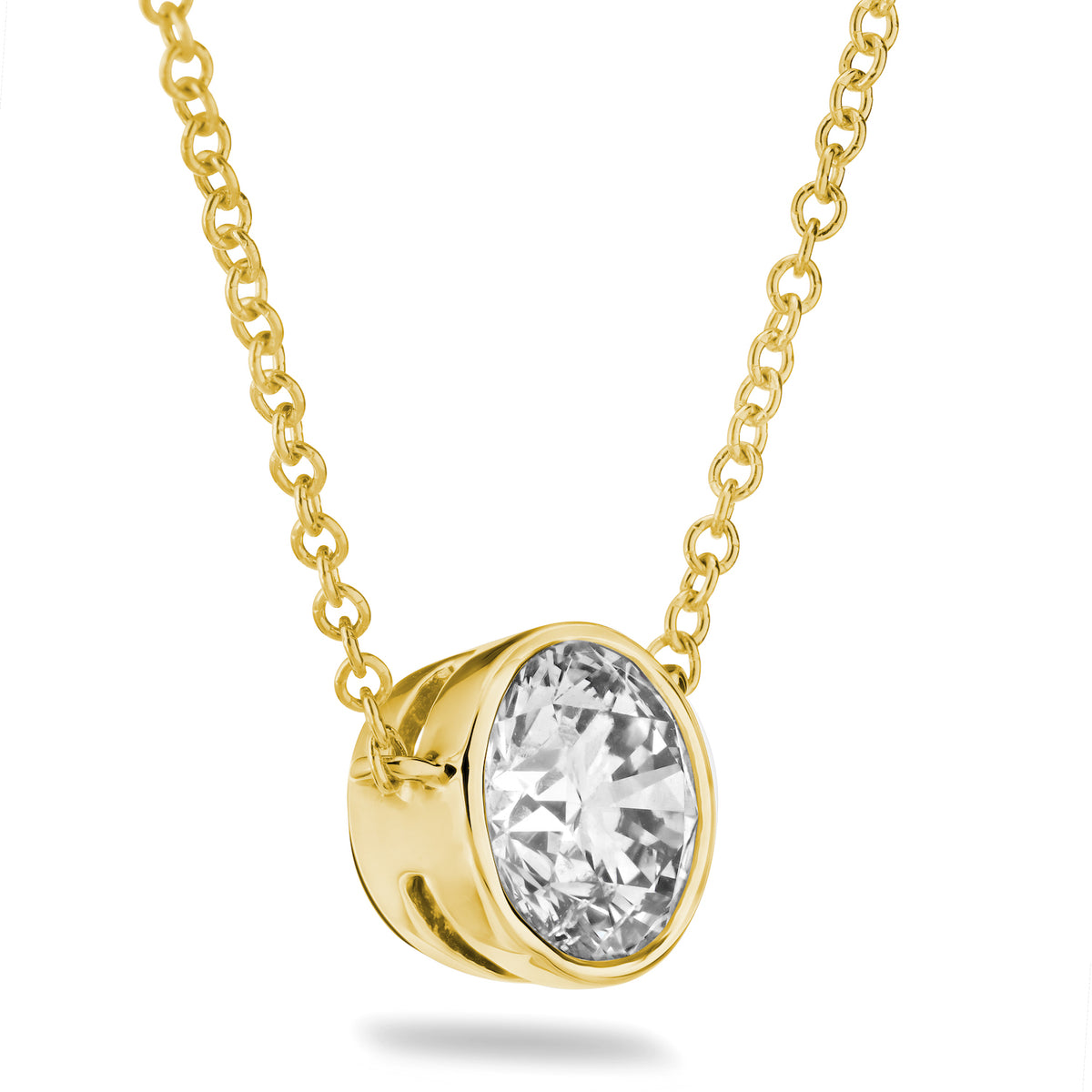 Lab Grown Diamond Bezel Pendant Necklace