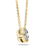 1 Carat Yellow Gold Lab Grown Diamond Bezel Pendant Necklace