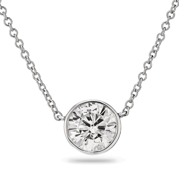 Lab Grown Diamond Bezel Pendant Necklace