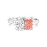 Fancy Intense Pink Radiant and Oval Toi et Moi Ring