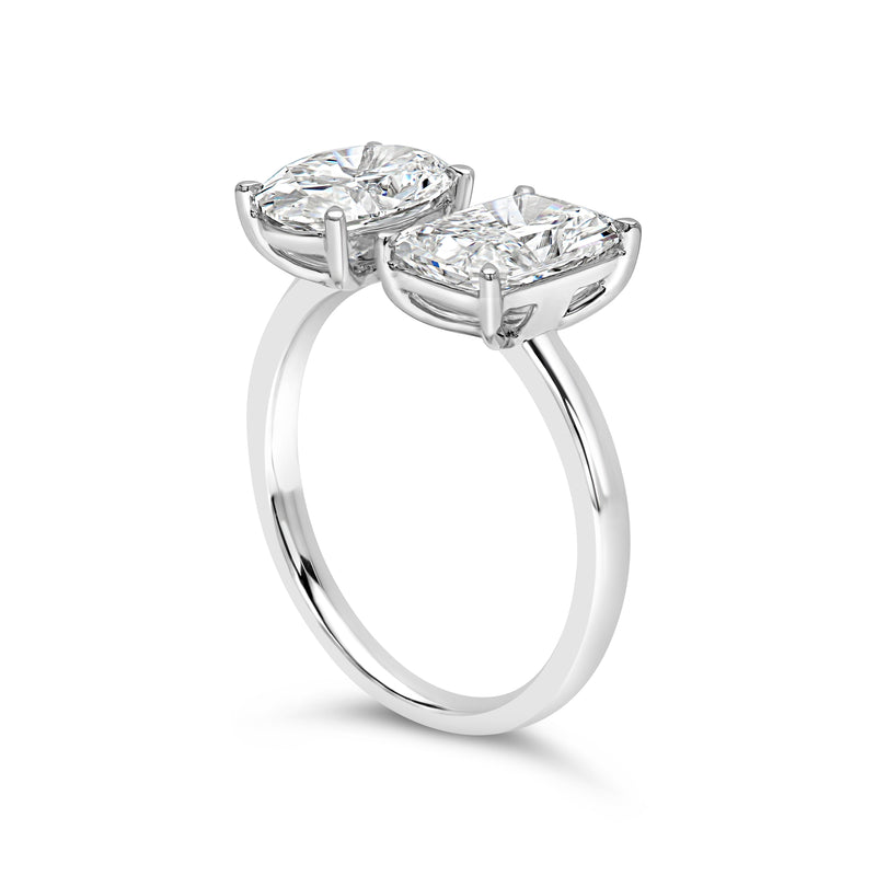 Oval and Radiant Toi et Moi Ring