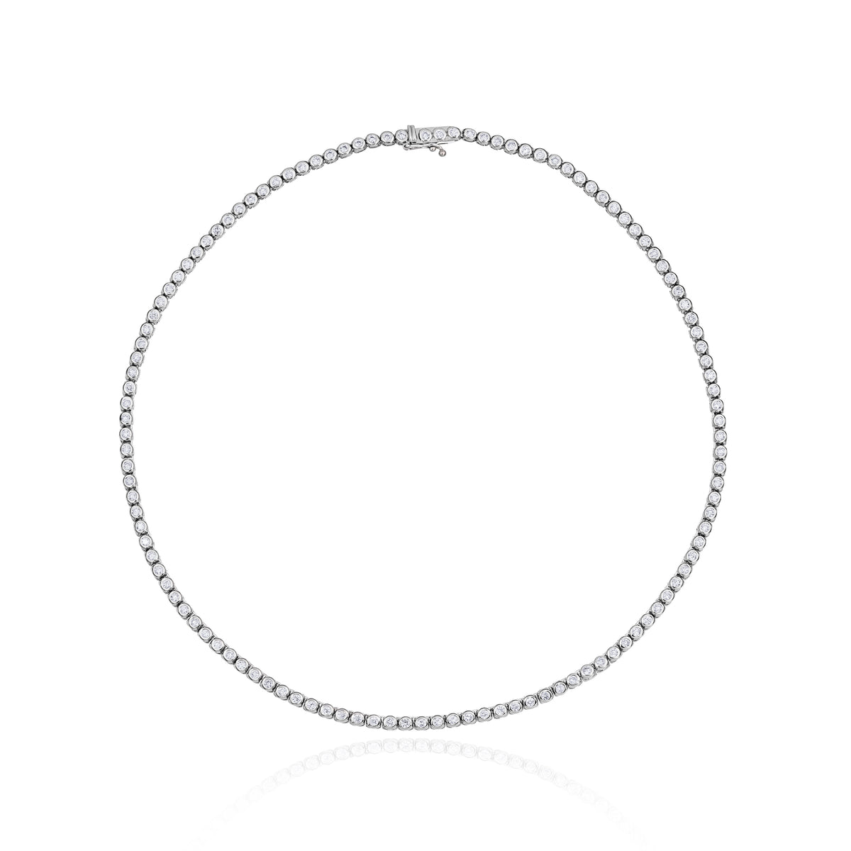 Full-Neck Bezel Set Tennis Necklace