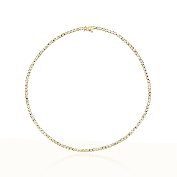 Full-Neck Bezel Set Tennis Necklace