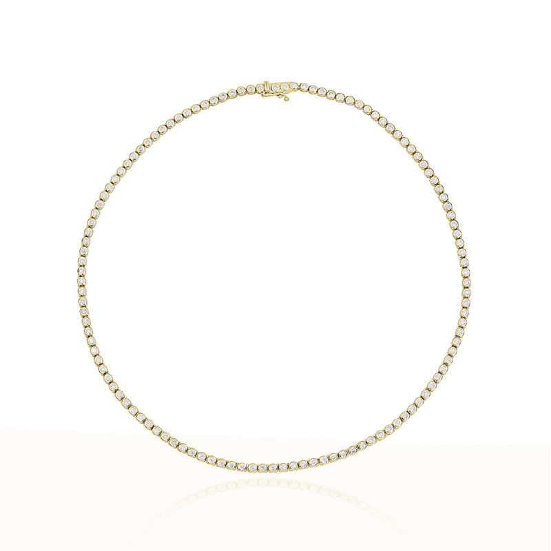 Full-Neck Bezel Set Tennis Necklace