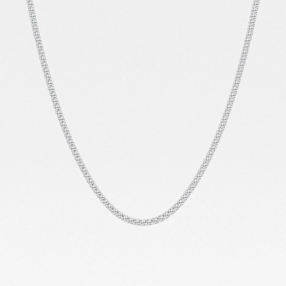 Lab Grown Round Diamond Tennis Necklace
