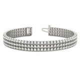 Three Row Diamond Tennis Bracelet