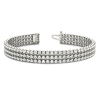 Three Row Diamond Tennis Bracelet