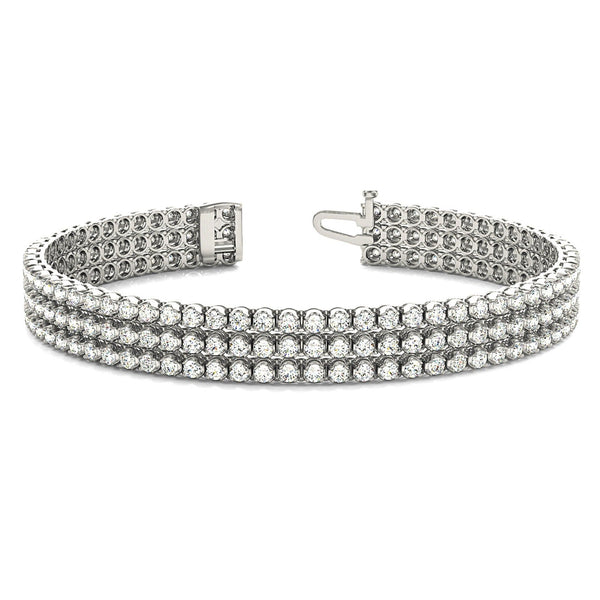 Three Row Diamond Tennis Bracelet