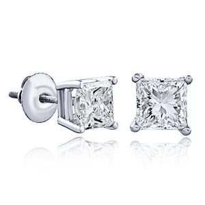 Princess-Cut Diamond Studs