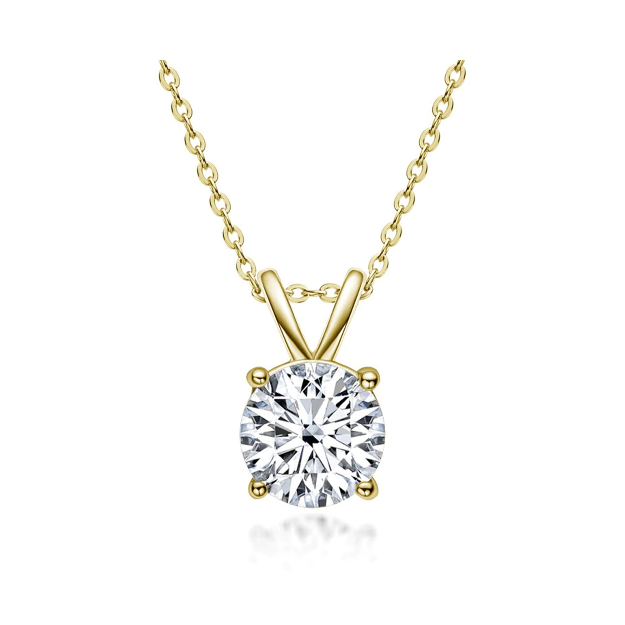 Certified 14 Karat Gold Lab Grown Diamond Pendant Necklace