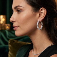 Emerald Hoop Earrings worn - lifestyle