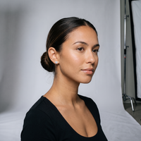 Illusion Plated Natural Diamond Stud Earrings on model - studio photoshoot