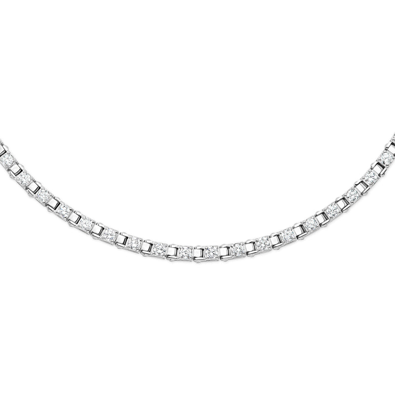 Diamond Station Tennis Necklace (Made in Italy)