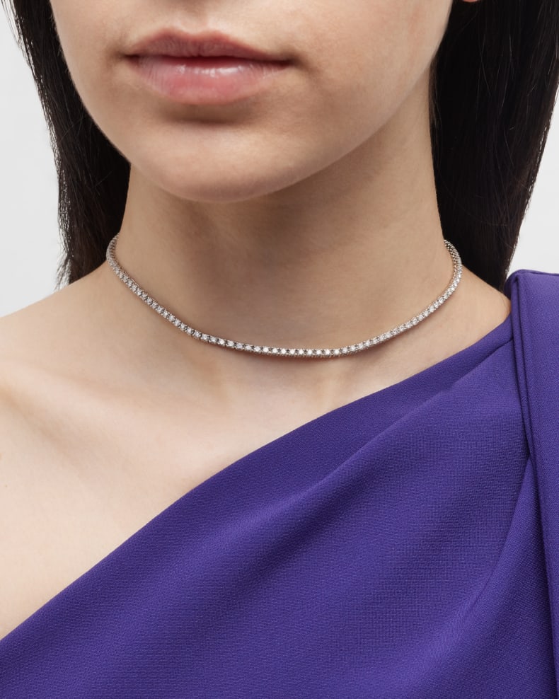 Lab Grown Round Diamond Tennis Necklace
