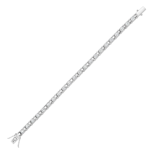 Diamond Station Tennis Bracelet (Made in Italy)