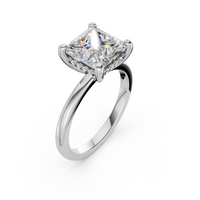 2.70ct Lab Grown Princess-Cut Diamond with Hidden Halo Engagement Ring