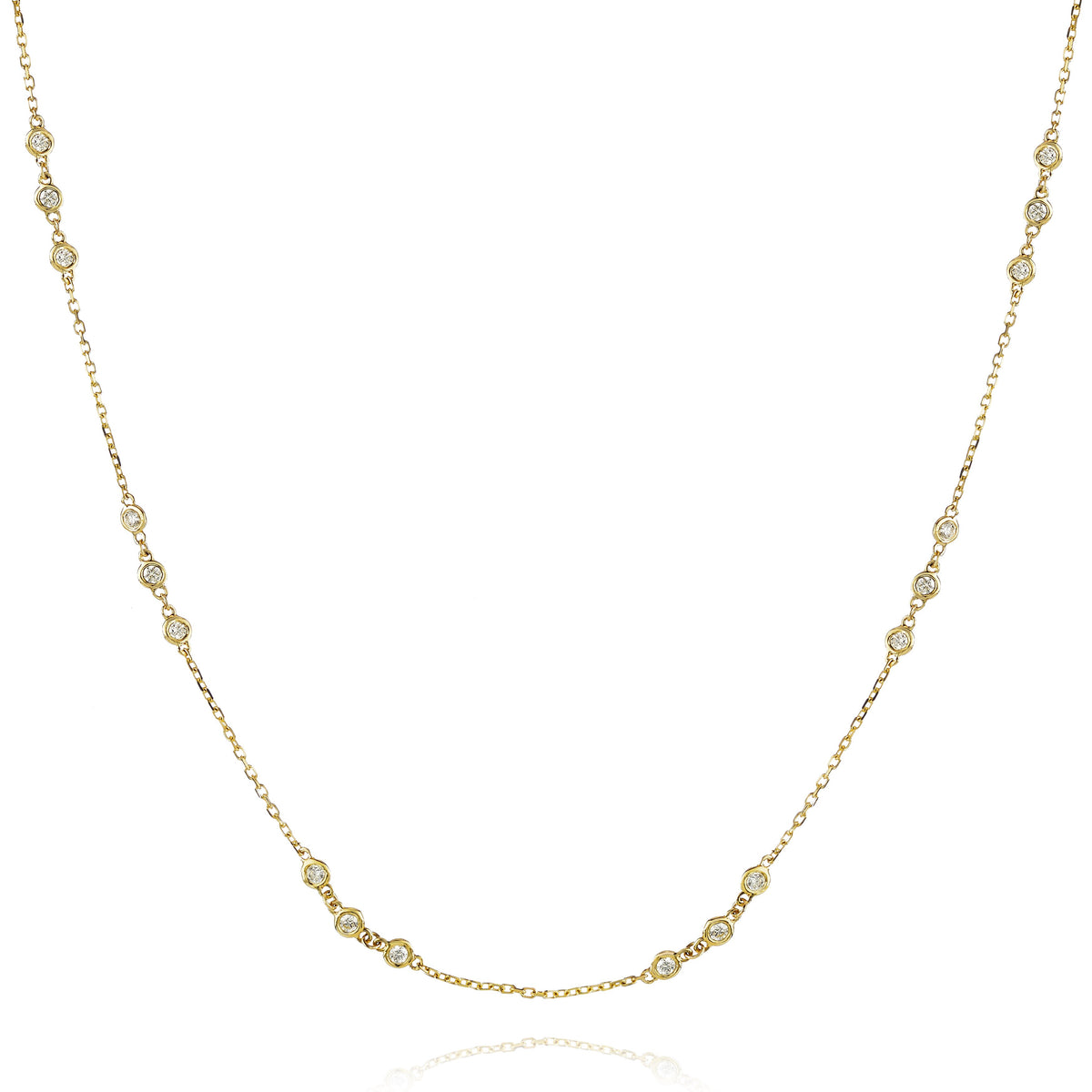 Diamond By The Yard Three-Station Diamond Necklace - The Diamond Channel
