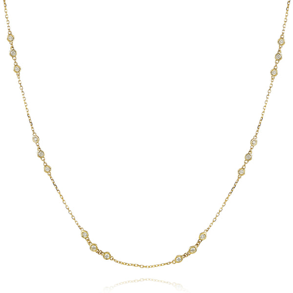 Diamond By The Yard Three-Station Diamond Necklace - The Diamond Channel