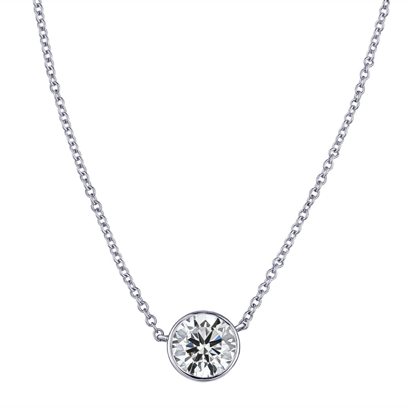 Diamond Bezel-Set Necklace - The Diamond Channel