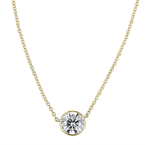 Diamond Bezel-Set Necklace - The Diamond Channel