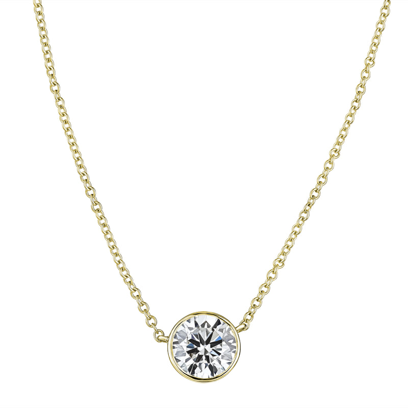 Diamond Bezel-Set Necklace - The Diamond Channel