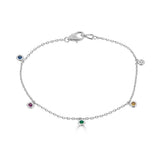 Diamond By The Yard 5-Stone Colored Bracelet
