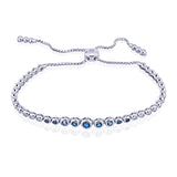 Blue Topaz and Diamond Adjustable Bracelet