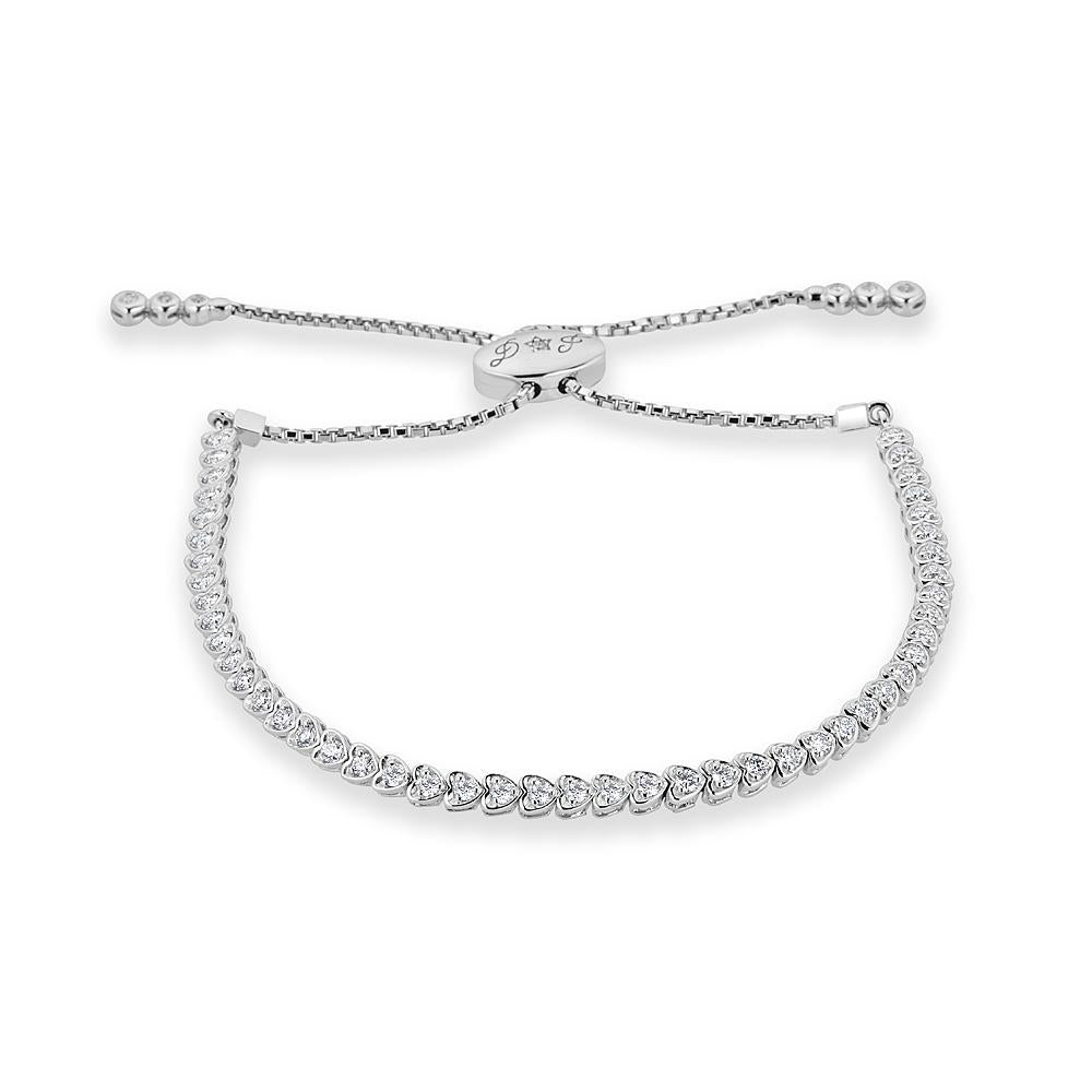 Heart Shaped Adjustable Bracelet - The Diamond Channel