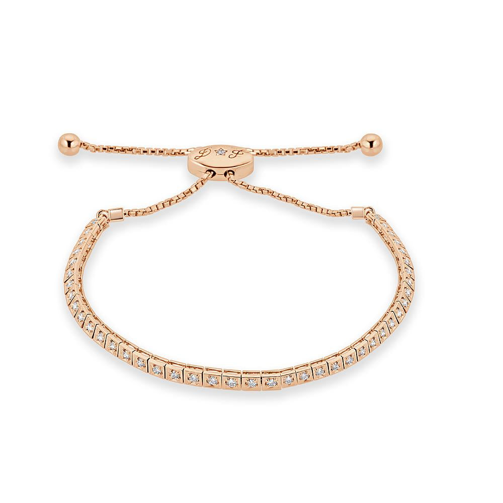Four-Prong Square Shaped Adjustable Bracelet - The Diamond Channel