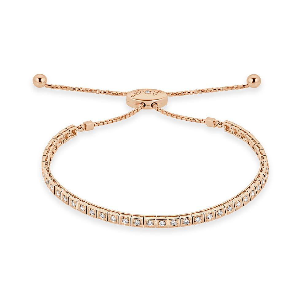 Four-Prong Square Shaped Adjustable Bracelet - The Diamond Channel