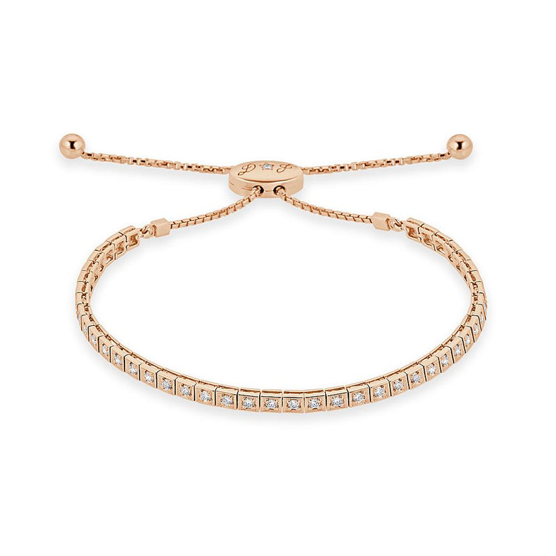 Four-Prong Square Shaped Adjustable Bracelet - The Diamond Channel