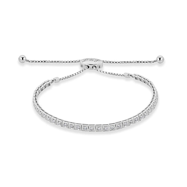 Four-Prong Square Shaped Adjustable Bracelet - The Diamond Channel