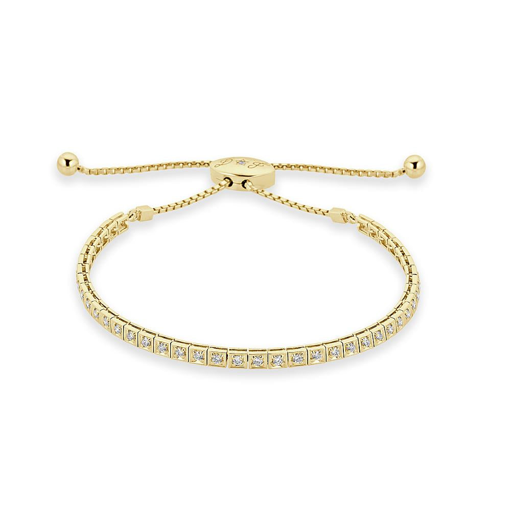 Four-Prong Sqaure Shaped Adjustable Bracelet - The Diamond Channel