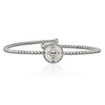 Circle Shaped Center Bangle Bracelet - The Diamond Channel
