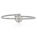 Circle Shaped Center Bangle Bracelet - The Diamond Channel
