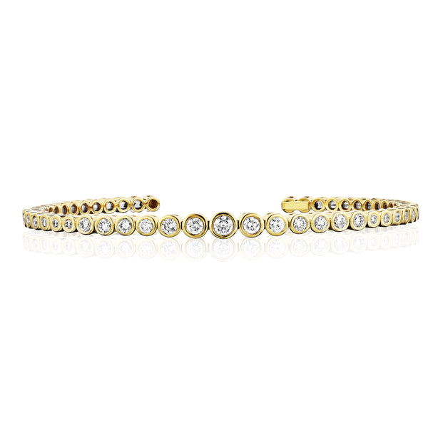 Bezel-Set Diamond Open Back Bangle - The Diamond Channel