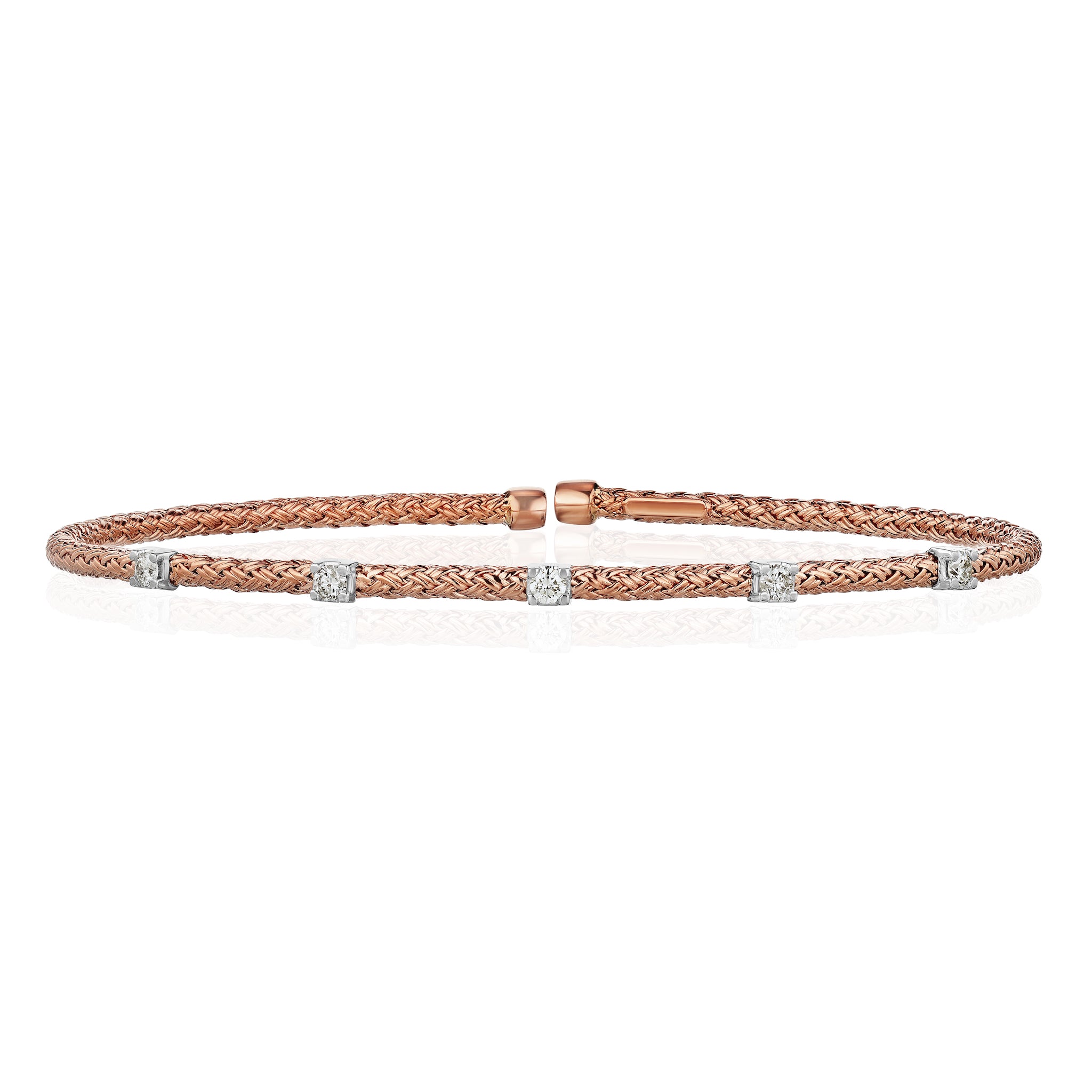 Five-Stone Diamond Rope Bangle - The Diamond Channel
