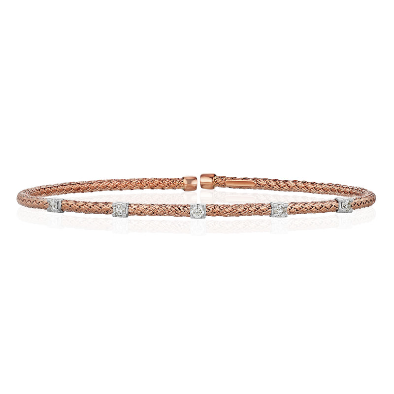 Five-Stone Diamond Rope Bangle - The Diamond Channel