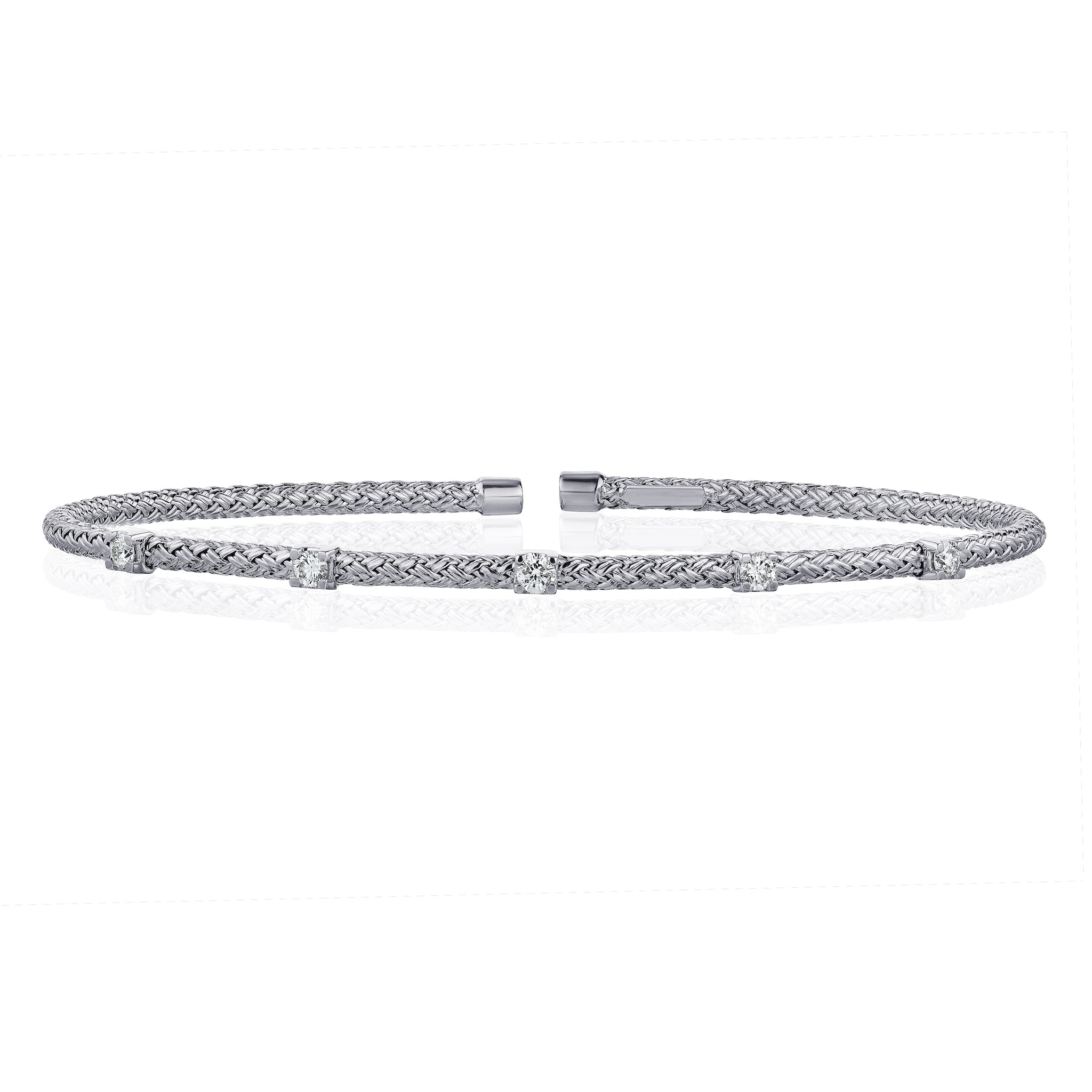 Five-Stone Diamond Rope Bangle - The Diamond Channel