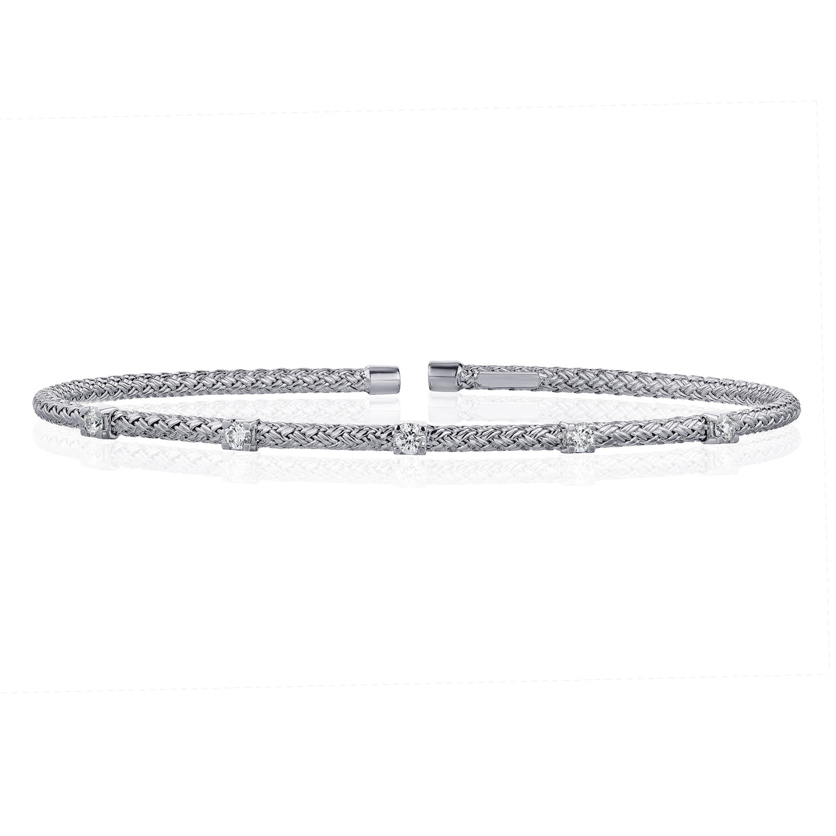 Five-Stone Diamond Rope Bangle - The Diamond Channel