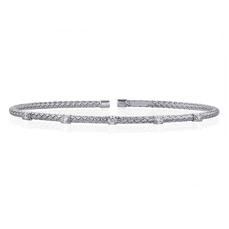 Five-Stone Diamond Rope Bangle - The Diamond Channel