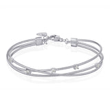 Three Row X Wire Bangle Bracelet - The Diamond Channel