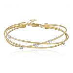 Three Row X Wire Bangle Bracelet - The Diamond Channel