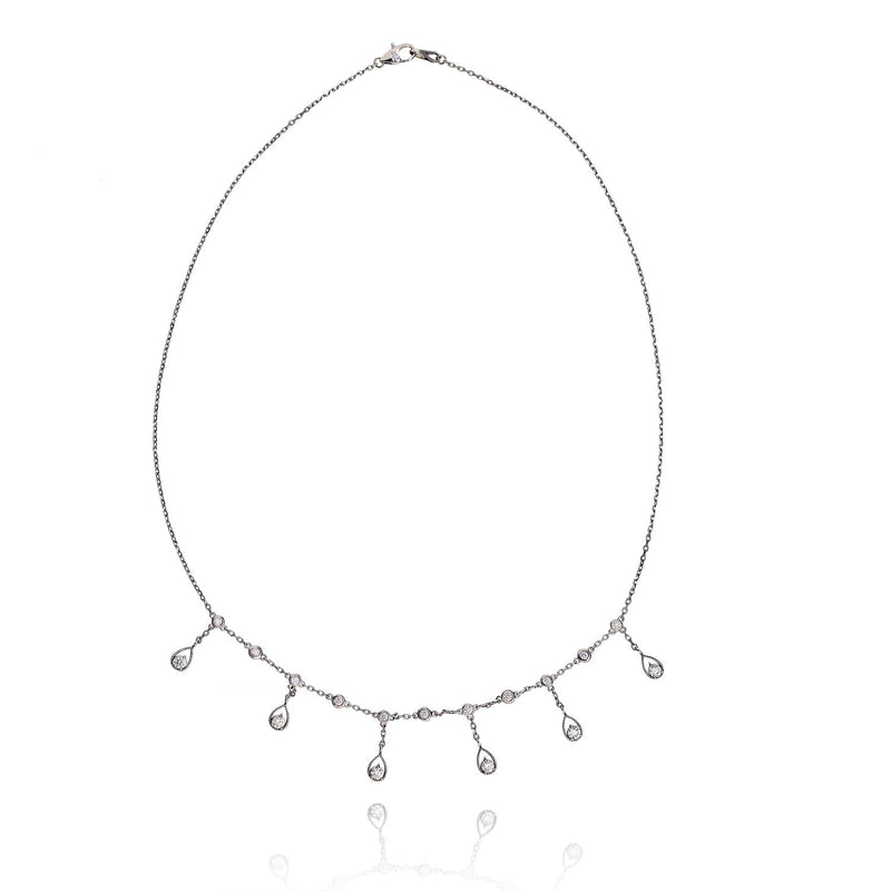 Diamond By The Yard Floating Diamond Pear Necklace - The Diamond Channel