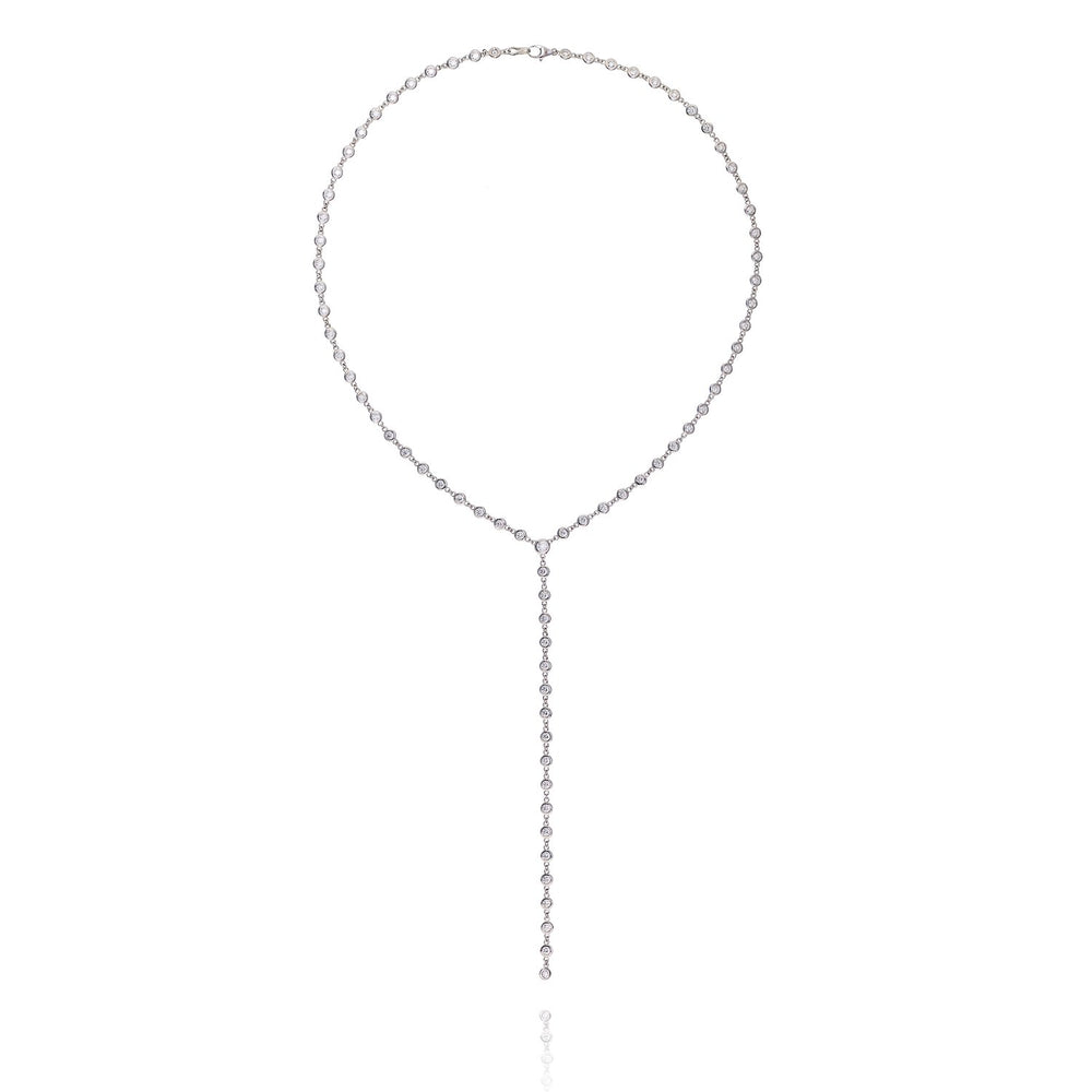 Diamond by The Yard 77-Stone Floating Necklace w/Drop - The Diamond Channel