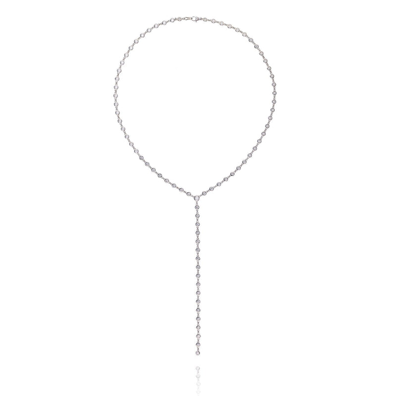 Diamond by The Yard 77-Stone Floating Necklace w/Drop - The Diamond Channel
